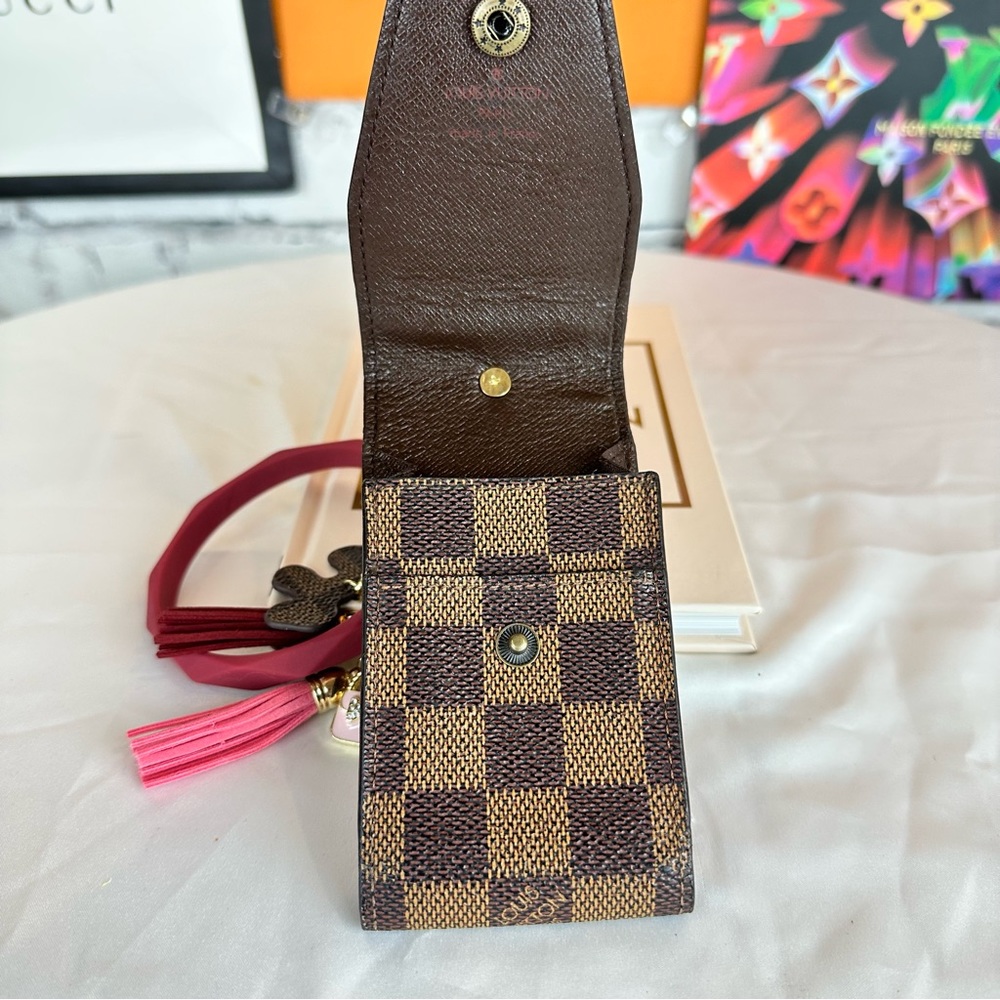 Louis Vuitton Damier Ebene mini pouch wristlet with charms - Picture 6 of 10